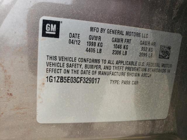 Photo 11 VIN: 1G1ZB5E03CF329017 - CHEVROLET MALIBU LS 