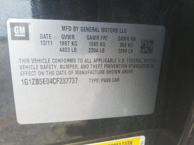 Photo 9 VIN: 1G1ZB5E04CF237737 - CHEVROLET MALIBU LS 