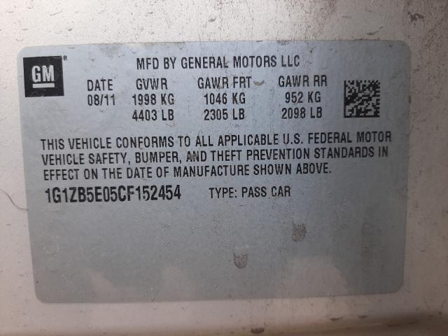 Photo 9 VIN: 1G1ZB5E05CF152454 - CHEVROLET MALIBU LS 