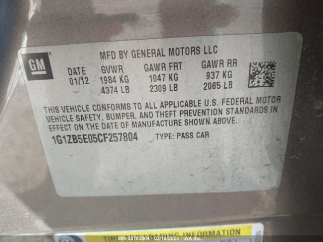 Photo 8 VIN: 1G1ZB5E05CF257804 - CHEVROLET MALIBU 