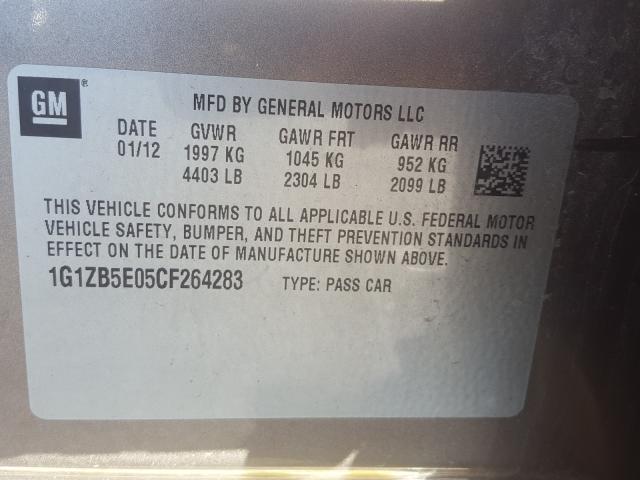 Photo 9 VIN: 1G1ZB5E05CF264283 - CHEVROLET MALIBU LS 