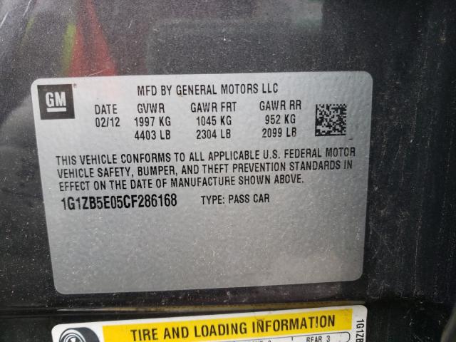 Photo 9 VIN: 1G1ZB5E05CF286168 - CHEVROLET MALIBU 