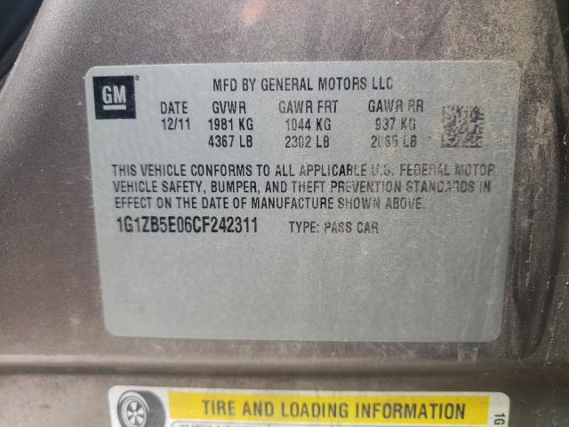 Photo 9 VIN: 1G1ZB5E06CF242311 - CHEVROLET MALIBU LS 