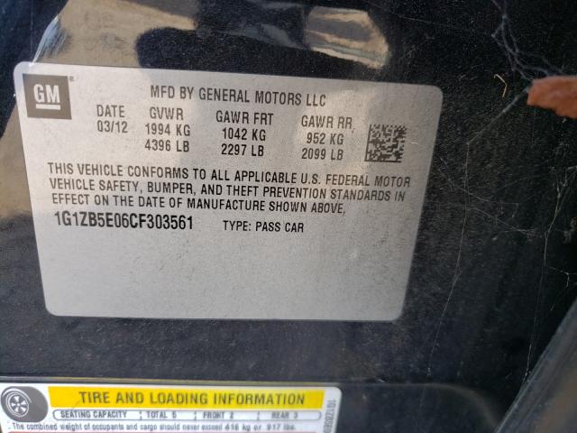 Photo 9 VIN: 1G1ZB5E06CF303561 - CHEVROLET MALIBU LS 