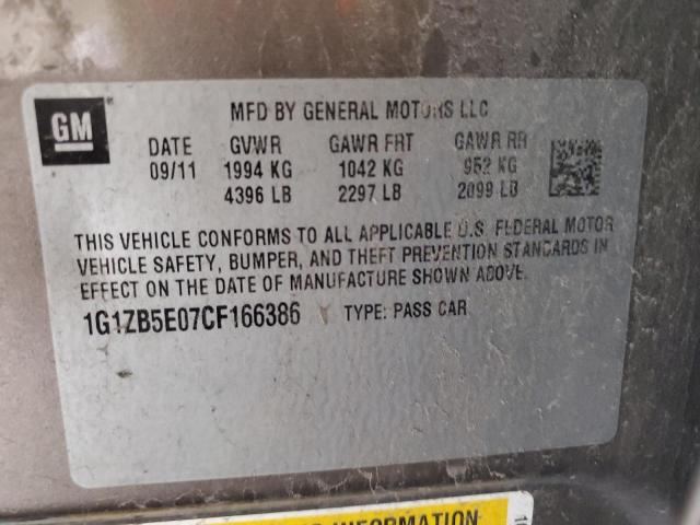 Photo 9 VIN: 1G1ZB5E07CF166386 - CHEVROLET MALIBU LS 