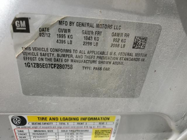 Photo 11 VIN: 1G1ZB5E07CF280758 - CHEVROLET MALIBU LS 