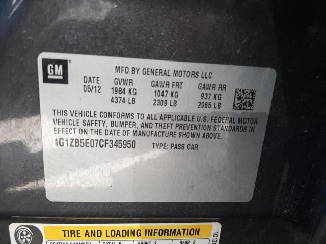 Photo 11 VIN: 1G1ZB5E07CF345950 - CHEVROLET MALIBU 