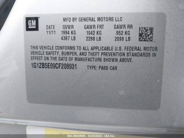 Photo 8 VIN: 1G1ZB5E09CF208931 - CHEVROLET MALIBU 