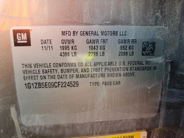 Photo 9 VIN: 1G1ZB5E09CF224529 - CHEVROLET MALIBU LS 