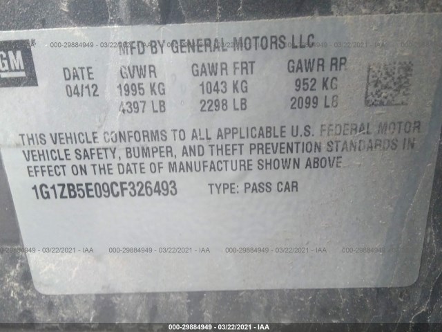 Photo 8 VIN: 1G1ZB5E09CF326493 - CHEVROLET MALIBU 