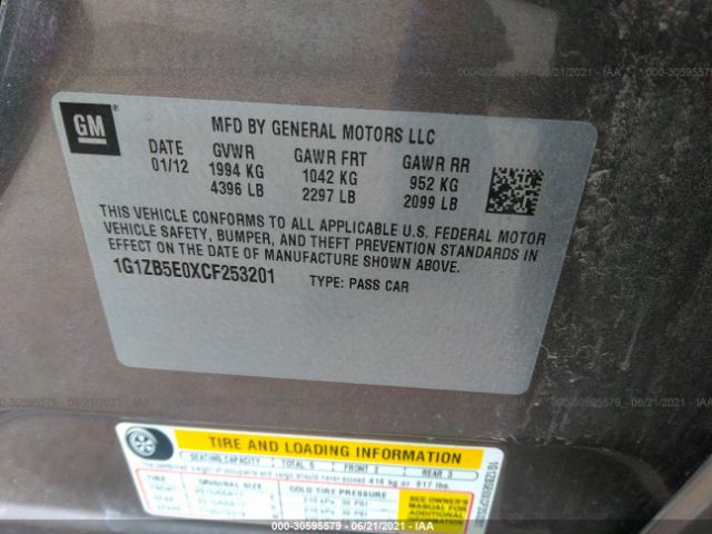 Photo 8 VIN: 1G1ZB5E0XCF253201 - CHEVROLET MALIBU 