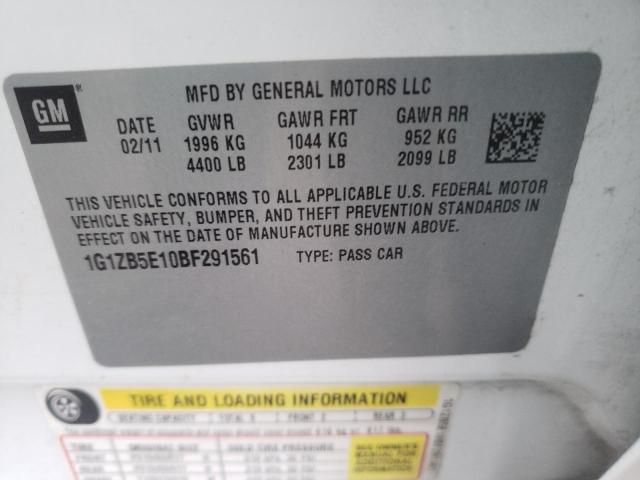 Photo 9 VIN: 1G1ZB5E10BF291561 - CHEVROLET MALIBU LS 