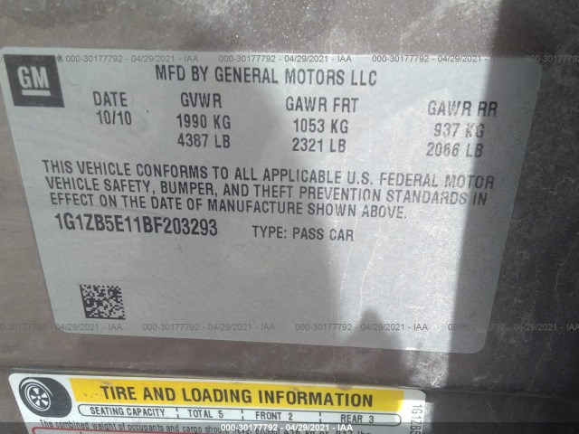 Photo 8 VIN: 1G1ZB5E11BF203293 - CHEVROLET MALIBU 