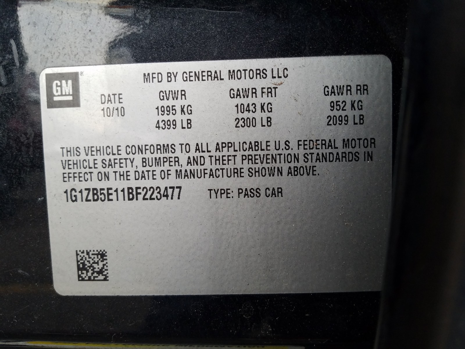 Photo 9 VIN: 1G1ZB5E11BF223477 - CHEVROLET MALIBU LS 