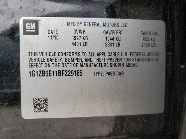 Photo 9 VIN: 1G1ZB5E11BF229165 - CHEVROLET MALIBU LS 