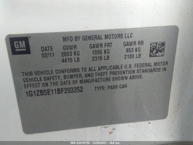 Photo 8 VIN: 1G1ZB5E11BF293352 - CHEVROLET MALIBU 