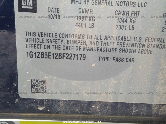 Photo 8 VIN: 1G1ZB5E12BF227179 - CHEVROLET MALIBU 