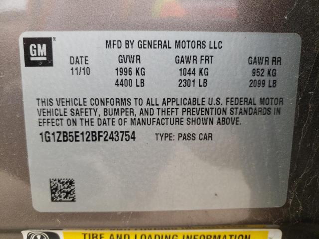 Photo 9 VIN: 1G1ZB5E12BF243754 - CHEVROLET MALIBU LS 