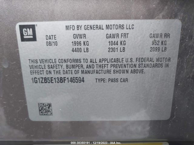 Photo 8 VIN: 1G1ZB5E13BF146594 - CHEVROLET MALIBU 