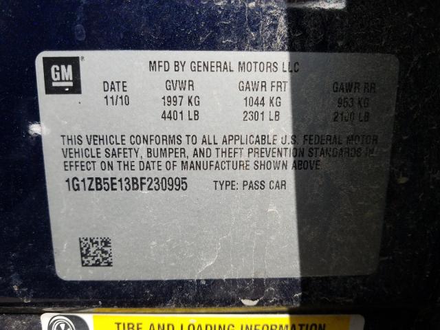 Photo 9 VIN: 1G1ZB5E13BF230995 - CHEVROLET MALIBU LS 