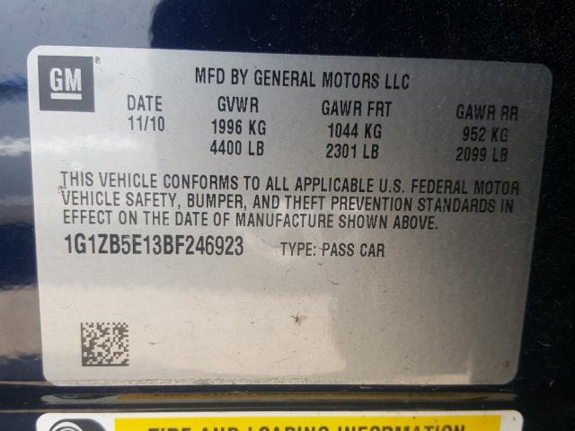 Photo 9 VIN: 1G1ZB5E13BF246923 - CHEVROLET MALIBU LS 