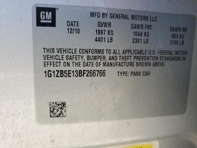 Photo 11 VIN: 1G1ZB5E13BF266766 - CHEVROLET MALIBU 