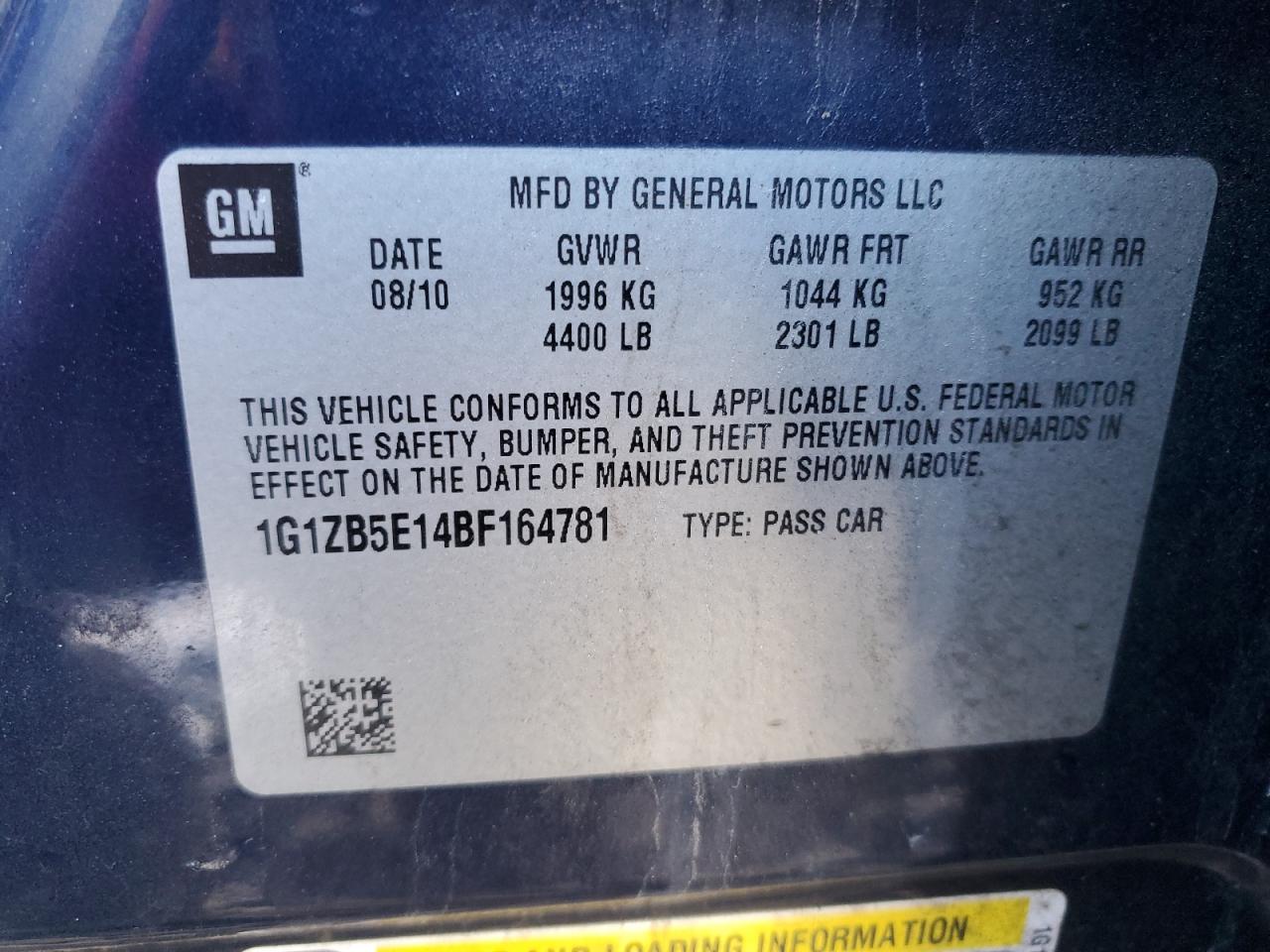 Photo 12 VIN: 1G1ZB5E14BF164781 - CHEVROLET MALIBU 