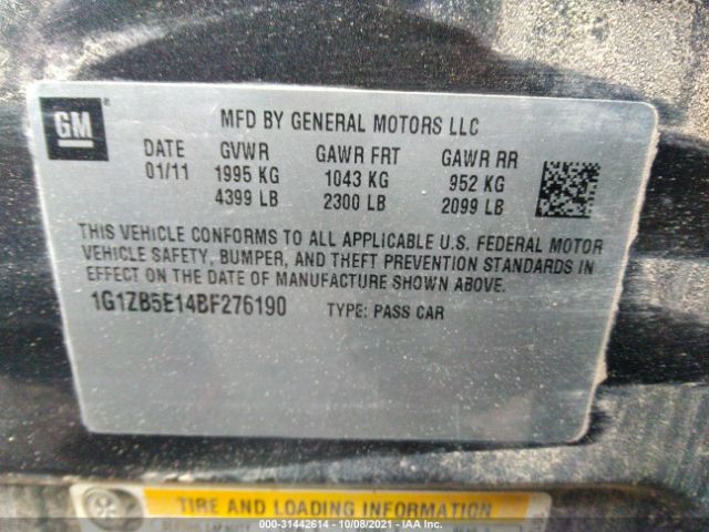 Photo 8 VIN: 1G1ZB5E14BF276190 - CHEVROLET MALIBU 