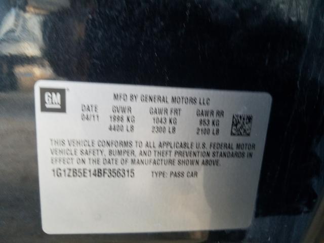 Photo 9 VIN: 1G1ZB5E14BF356315 - CHEVROLET MALIBU LS 