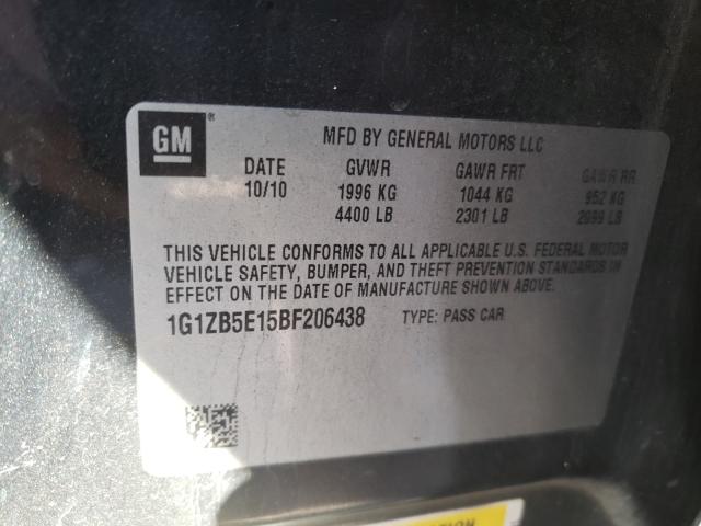 Photo 9 VIN: 1G1ZB5E15BF206438 - CHEVROLET MALIBU LS 