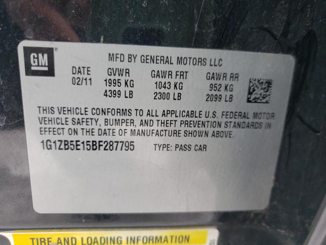 Photo 9 VIN: 1G1ZB5E15BF287795 - CHEVROLET MALIBU LS 