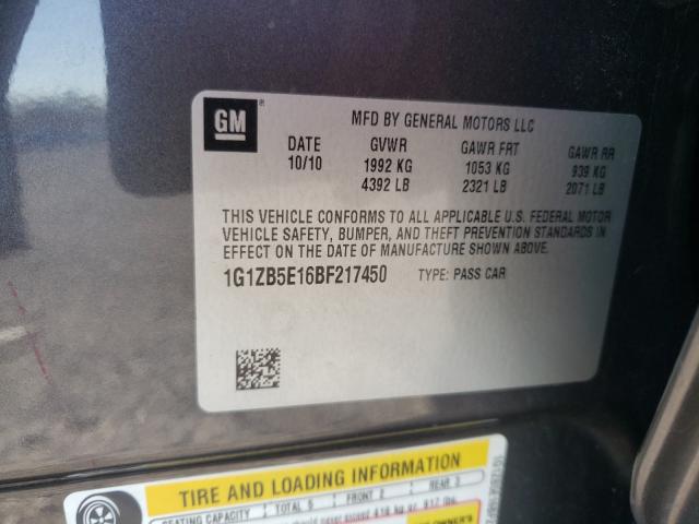 Photo 9 VIN: 1G1ZB5E16BF217450 - CHEVROLET MALIBU LS 