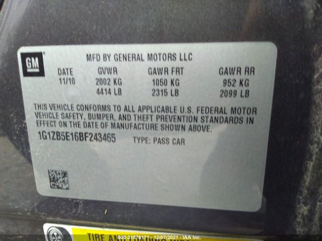 Photo 8 VIN: 1G1ZB5E16BF243465 - CHEVROLET MALIBU 