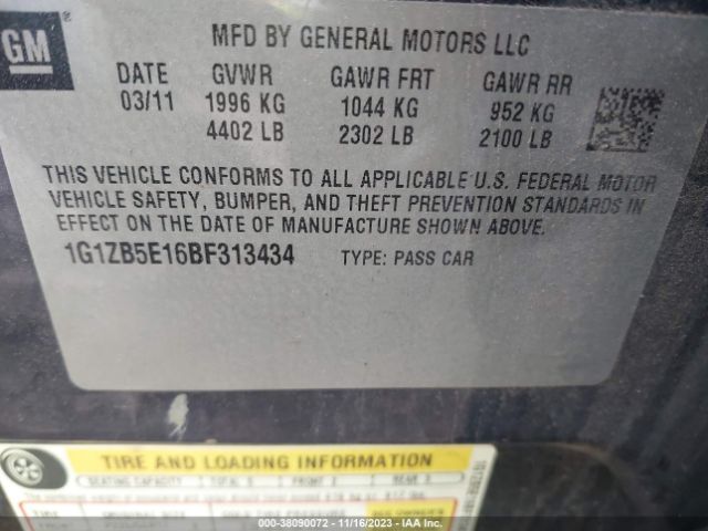 Photo 8 VIN: 1G1ZB5E16BF313434 - CHEVROLET MALIBU 