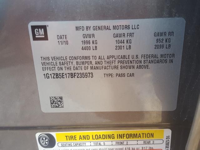 Photo 9 VIN: 1G1ZB5E17BF235973 - CHEVROLET MALIBU LS 