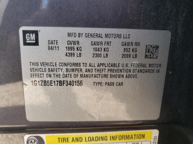 Photo 11 VIN: 1G1ZB5E17BF340156 - CHEVROLET MALIBU LS 