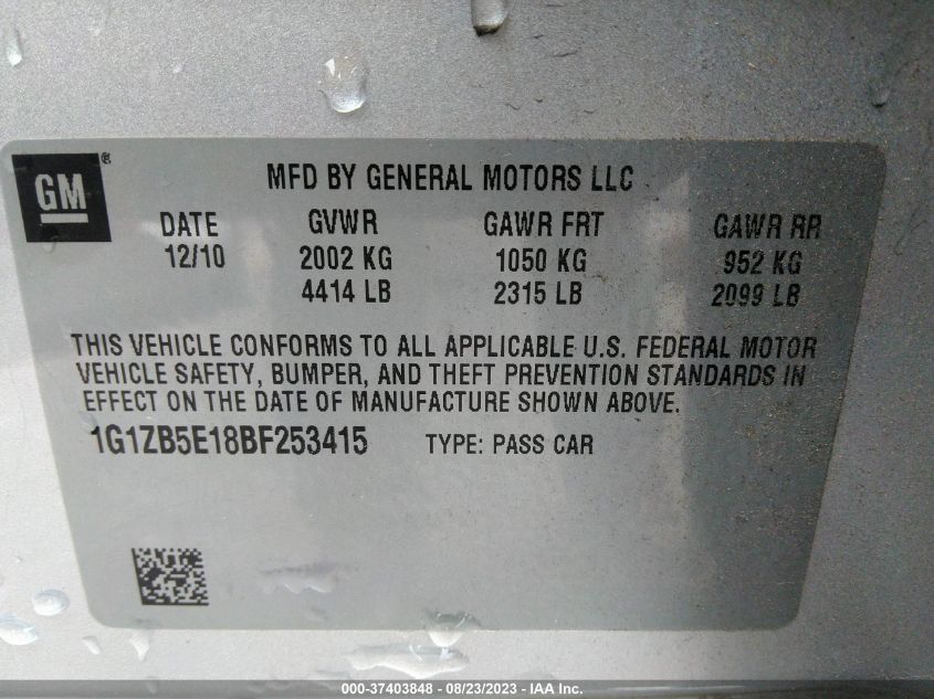 Photo 8 VIN: 1G1ZB5E18BF253415 - CHEVROLET MALIBU 