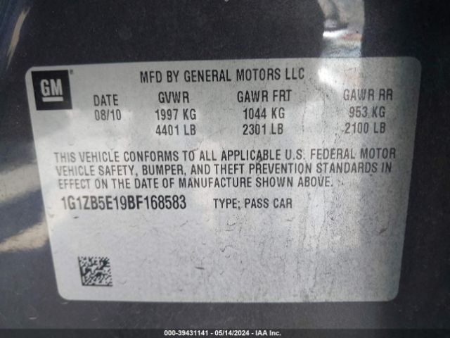 Photo 8 VIN: 1G1ZB5E19BF168583 - CHEVROLET MALIBU 