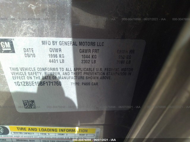 Photo 8 VIN: 1G1ZB5E19BF171760 - CHEVROLET MALIBU 