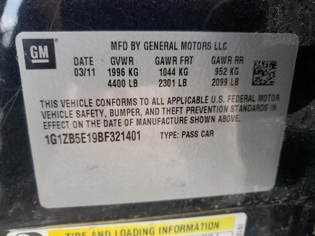 Photo 9 VIN: 1G1ZB5E19BF321401 - CHEVROLET MALIBU LS 