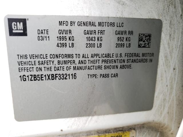 Photo 9 VIN: 1G1ZB5E1XBF332116 - CHEVROLET MALIBU LS 