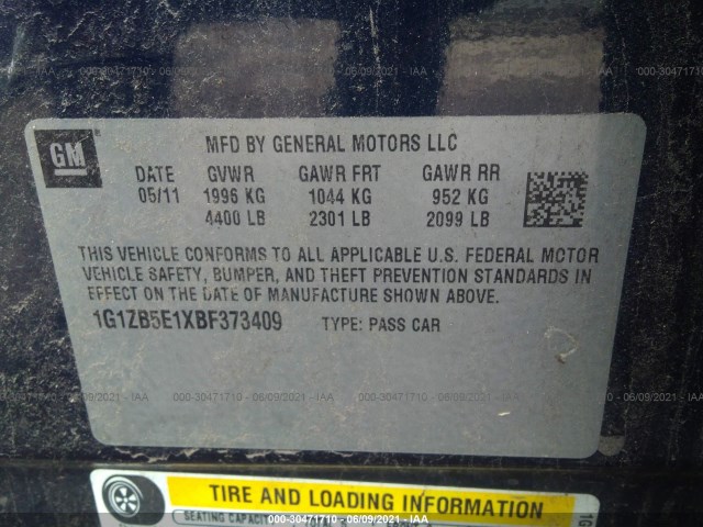 Photo 8 VIN: 1G1ZB5E1XBF373409 - CHEVROLET MALIBU 