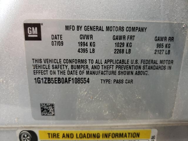 Photo 9 VIN: 1G1ZB5EB0AF108554 - CHEVROLET MALIBU LT 