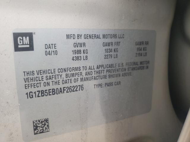 Photo 9 VIN: 1G1ZB5EB0AF262276 - CHEVROLET MALIBU LS 