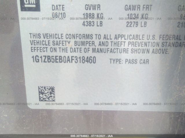 Photo 8 VIN: 1G1ZB5EB0AF318460 - CHEVROLET MALIBU 