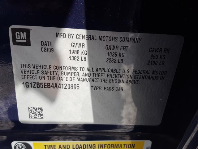 Photo 9 VIN: 1G1ZB5EB4A4120895 - CHEVROLET MALIBU LS 