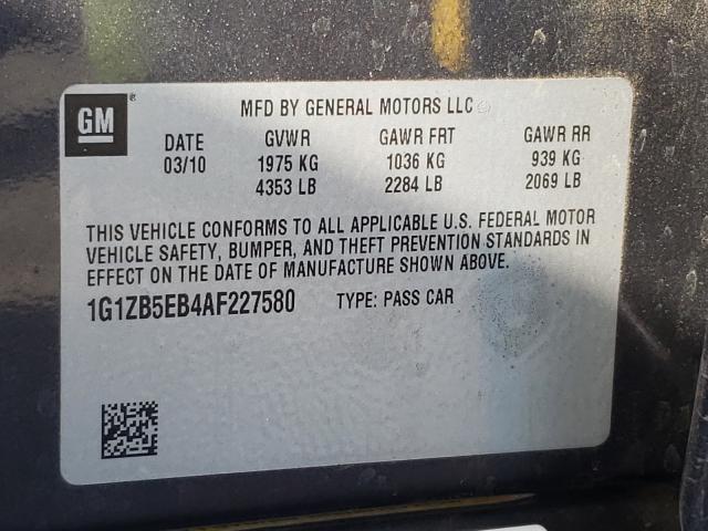 Photo 9 VIN: 1G1ZB5EB4AF227580 - CHEVROLET MALIBU LS 