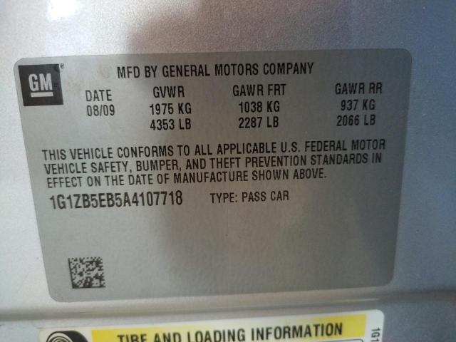 Photo 9 VIN: 1G1ZB5EB5A4107718 - CHEVROLET MALIBU LS 