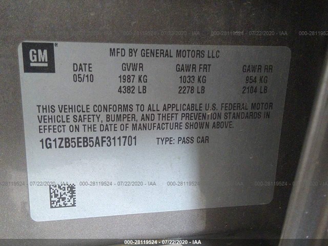 Photo 8 VIN: 1G1ZB5EB5AF311701 - CHEVROLET MALIBU 