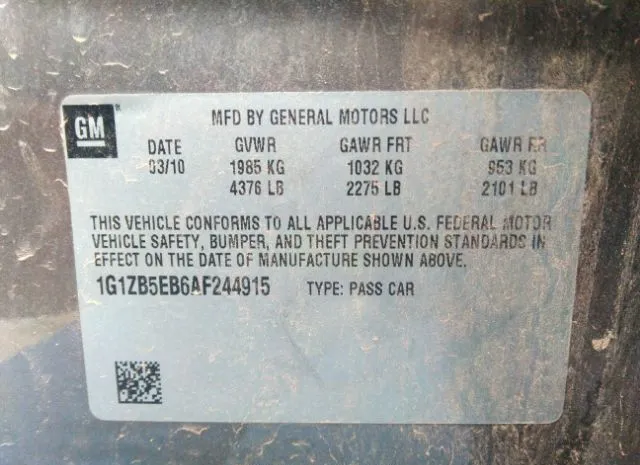 Photo 8 VIN: 1G1ZB5EB6AF244915 - CHEVROLET MALIBU 